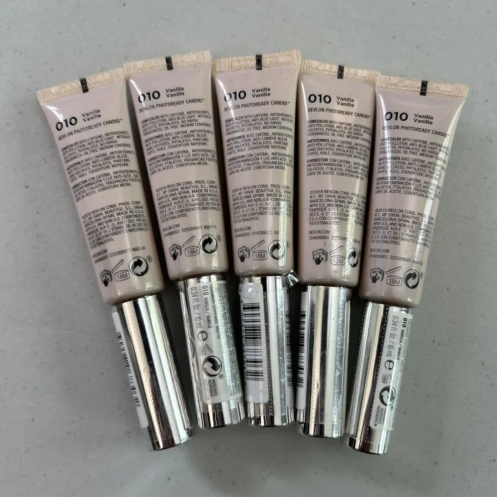 Revlon PhotoReady Candid Antioxidant Concealer 010 Vanilla .34oz Lot of 5 NEW